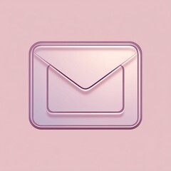 3D rendered email icon, light purple, on pink