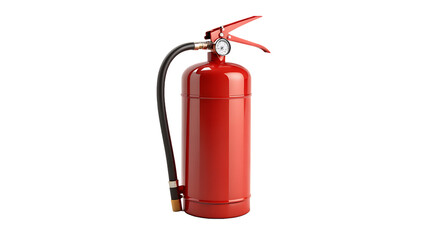 A standout red fire extinguisher cut out on PNG. AI GENERATED.