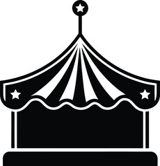 Circus signboard silhouette vector art illustration