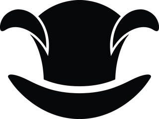 Clown hat silhouette vector art illustration