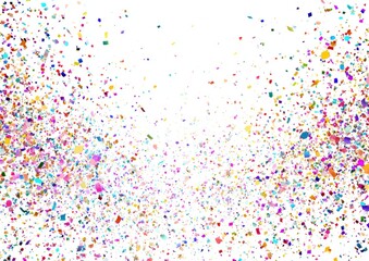 Colorful confetti explosion on a white background