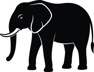 Elephant silhouette vector art illustration