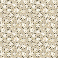 Ditsy floral seamless pattern. Small little flower pattern background. Repeat pattern. Ditsy print. Liberty style. Botanic surface design. Ditsy floral for fashion, texture, fabric, wrapping, decor