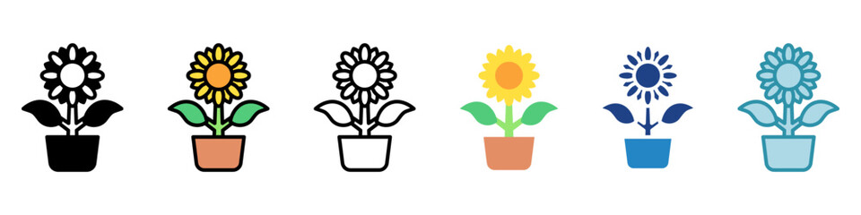 Sunflower Icon Mini Illustration Icon. Use For Modern Concept, Print, Ui, Ux Kit, Web And App Development. Vector Related To Office, Education, Examination And More