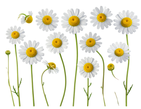 Colorful English Daisy PNG Collection Isolated