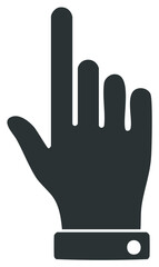 Obraz premium Hand Pointing Finger Up, Vector Illustration, Gesture, Isolated Hand Icon