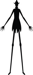 Stilt Walker Silhouette Vector Art Illustration