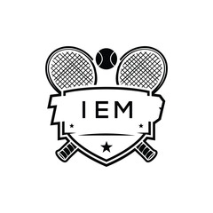 IEQ Tennis Company logo. IEQ Racket and Ball logo design for entrepreneur and business. IEQ Athletic Branding best icon.
