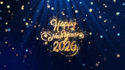Golden 2026 year glittering dark background sparkling particles light effect. Happy new year 2026 wishes celebration Holidays, Events, Messages Celebrations. Luxury festive sparkle postcard invitation - Powered by Adobe
