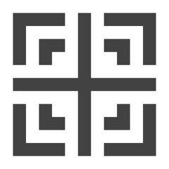 Fototapeta premium Geometric Cross Pattern with Corner Motifs