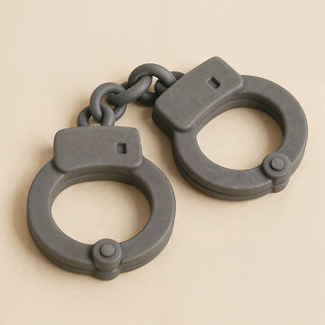 Vinyl Toy Police Handcuffs Linked by Chain