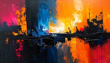 Abstract painting, vibrant colors (1)
