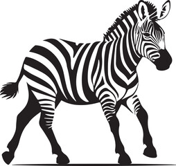 Collection of abstract zebra silhouettes designed as black vector icon