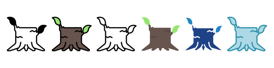Tree Stump Icon Mini Illustration Icon. Use For Modern Concept, Print, Ui, Ux Kit, Web And App Development. Vector Related To Office, Education, Examination And More