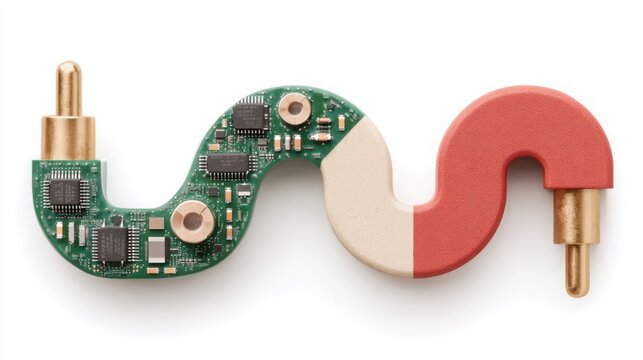 Intricate circuit design and technology concept representing an ai planning roadmap with segmented lines and paths