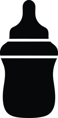 Baby bottle silhouette vector art illustration