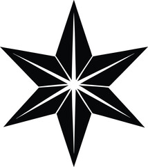 Christmas star silhouette vector art illustration