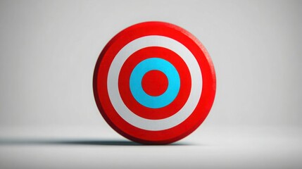 Circular featuring a bold blue circle in the center signifying business focus and goal orientation