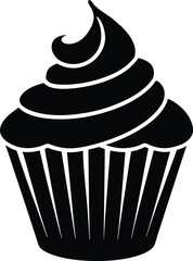Cupcake silhouette vector art illustration