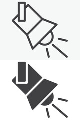 Searchlight projector icon pack in line and solid style