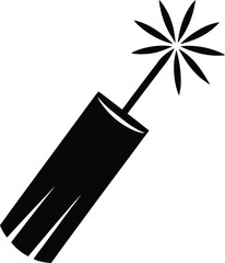 Firecracker silhouette vector art illustration