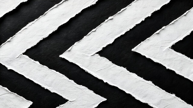 Abstract Black and White Torn Paper Zigzag Pattern
