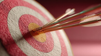 With arrow precisely centered illustrating the concept of focus, achievement, and goal setting in business