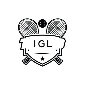 IGL Tennis Company logo. IGL Racket and Ball logo design for entrepreneur and business. IGL Athletic Branding best icon.
