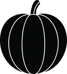 Pumpkin Silhouette Vector Art Illustration