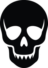 Skull Silhouette Vector Art Illustration