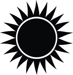 Sun Silhouette Vector Art Illustration
