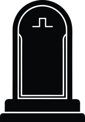 Tombstone Silhouette Vector Art Illustration