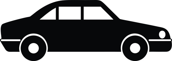 Wedding Car Silhouette Vector Art Illustration