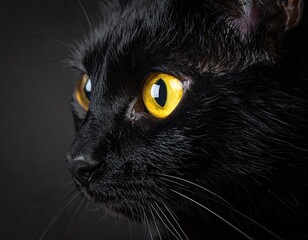 Close-up of a black cat's face (1)
