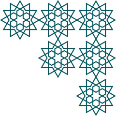 Geometric Islamic Star Motif Arrangement