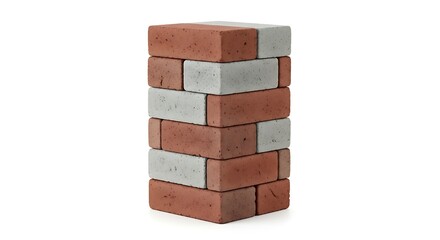 Stack of diverse bricks forms solid foundation for construction and DIY projects