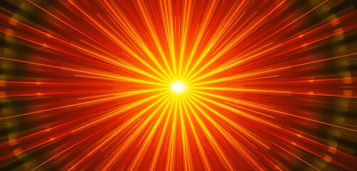 Obraz premium Vibrant sunburst pattern, radiating golden hues, joyful, splash