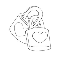 Heart Lock Outline