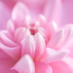 Delicate pink flower petals, glistening with dew
