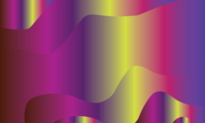 Vibrant abstract waves of purple, pink, and blue light flow across a digital backdrop, creating a colorful and dynamic texture