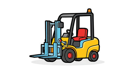 Fototapeta premium Illustration of a yellow and blue forklift, perfect for industrial and construction projects