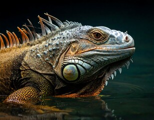Fototapeta premium Close-up of a colorful iguana
