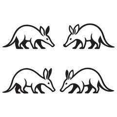 A set of kangaroo, rabbit, and hare animal silhouette vectors perfect for nature and wildlife designs