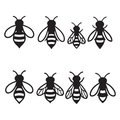 A collection of vector insect silhouettes, including a butterfly, beetle, and spider