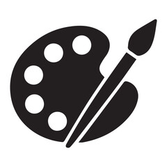 Colorful paint brushes, palette, and paints are essential tools for a painter