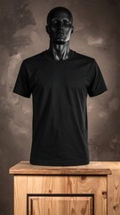Mannequin in black t-shirt