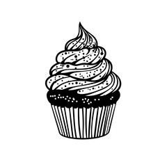 Delicious cupcake with frosting and sprinkles, perfect for dessert lovers and bakery enthusiasts