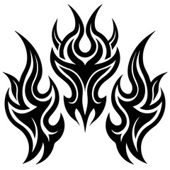Tribal Flame Tattoo Design Vector EPS Illustration