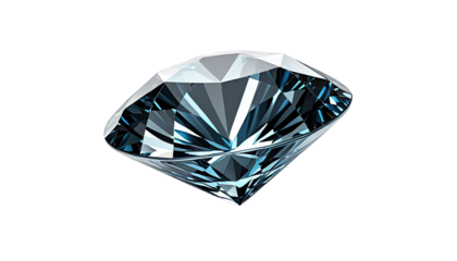 3D rendered,faceted diamond,  blue-gray hue