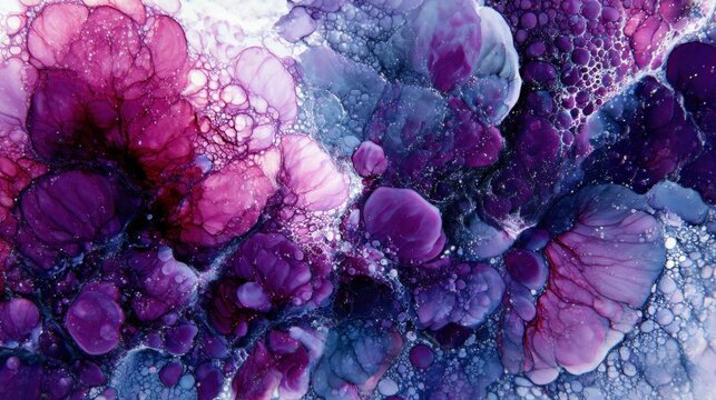 Pink and blue abstract fluid art background